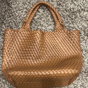 Elegant Brown Woven Tote Bag